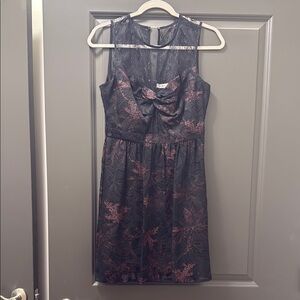 BCBGeneration Gray and Pink Sleeveless Mini Sundress